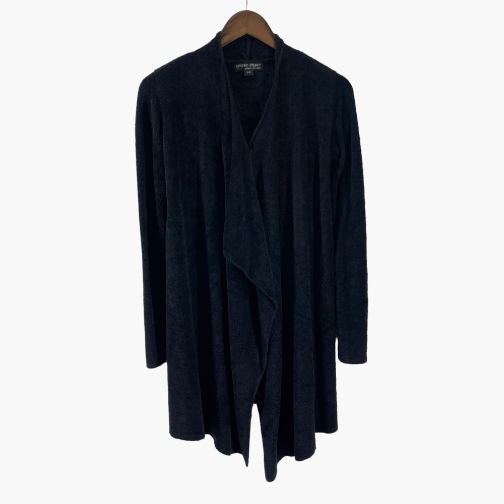 Barefoot‎ Dreams Black Open Waterfall Cardigan Size S/M